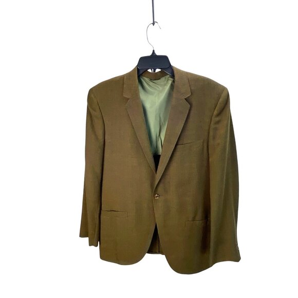 Vintage Darbyton Blazer Jacket One-Button Suit Jacket Blazer Men's Olive Green B - Picture 2 of 8